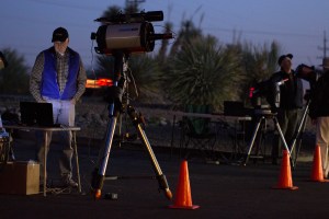 Curt Hughes sets up his telescope for an evening of astrophotography at Starizona in Tucson, Ariz. on Jan. 3, 2014. Hughes, an amateur astronomer, will spend the evening photographing objects in deep space. Photograph by Susan E. Swanberg.